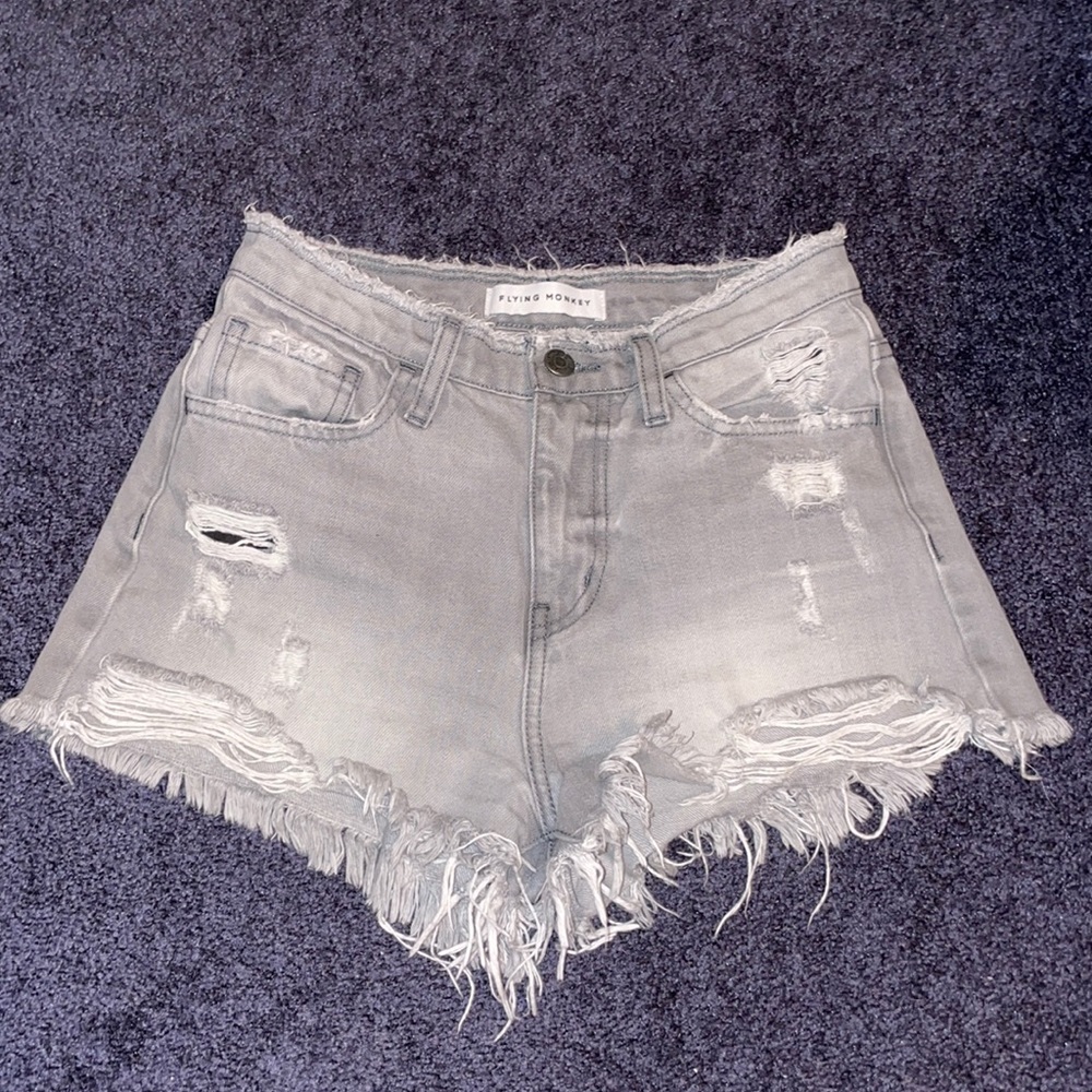 Flying monkey denim shorts size 24 grey